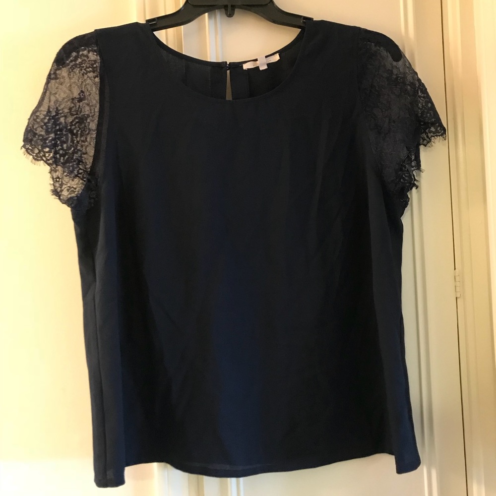 Navy XL 41Hawthorne lace sleeves stitch fix mcQue